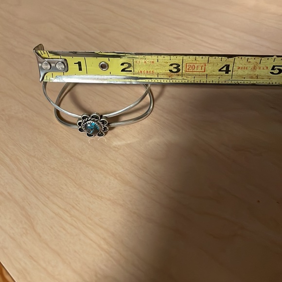 Old Pawn Bisbee Turquoise Sterling Cuff Signed - Picture 13 of 16